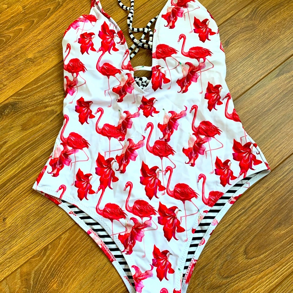 Flamingo full piece bathing suit